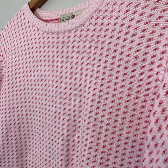 L.L. Bean Pink Boxy Dotted Crewneck Sweater Size M - Picture 3 of 6